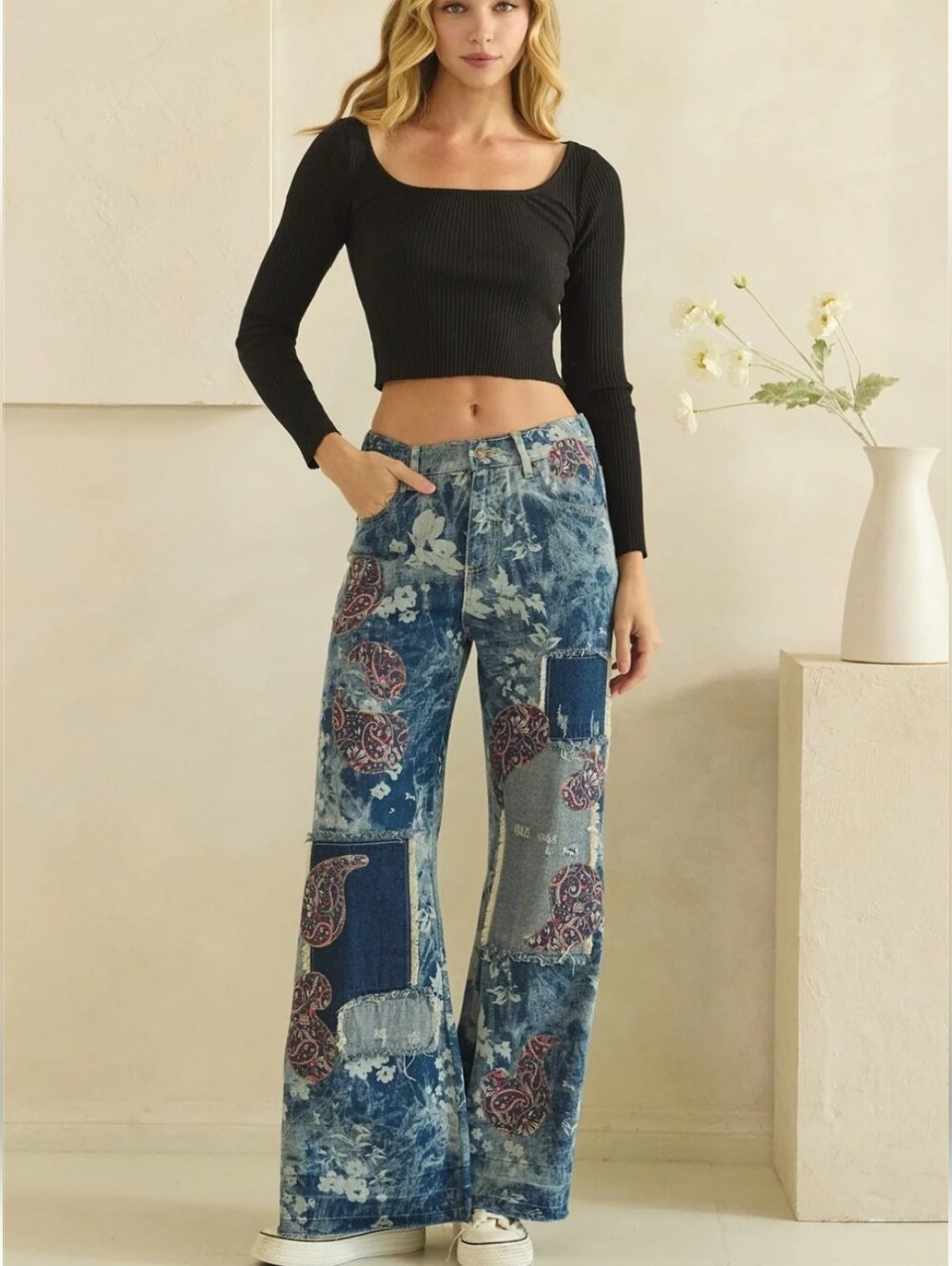 #1810 Oli & Hali Boho Mosaic Patchwork Jeans